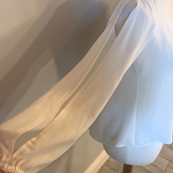 [Lovers + Friends] Ivory Sheer Long Sleeve Blouse - Size XS - Picture 2 of 4